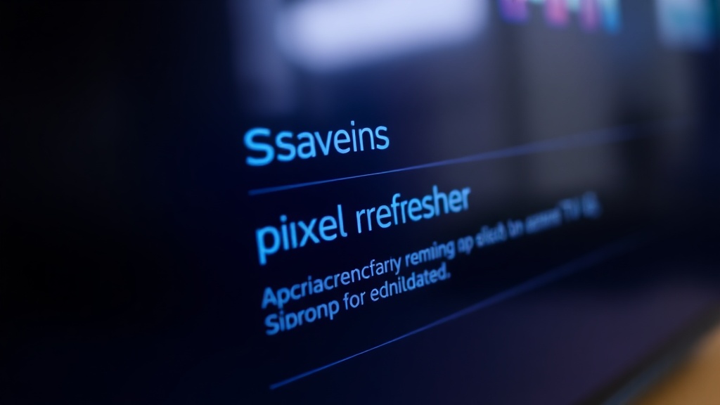 스마트 TV 설정 메뉴에서 화면 보호기 및 픽셀 리프레셔 기능을 활성화하는 설정 화면